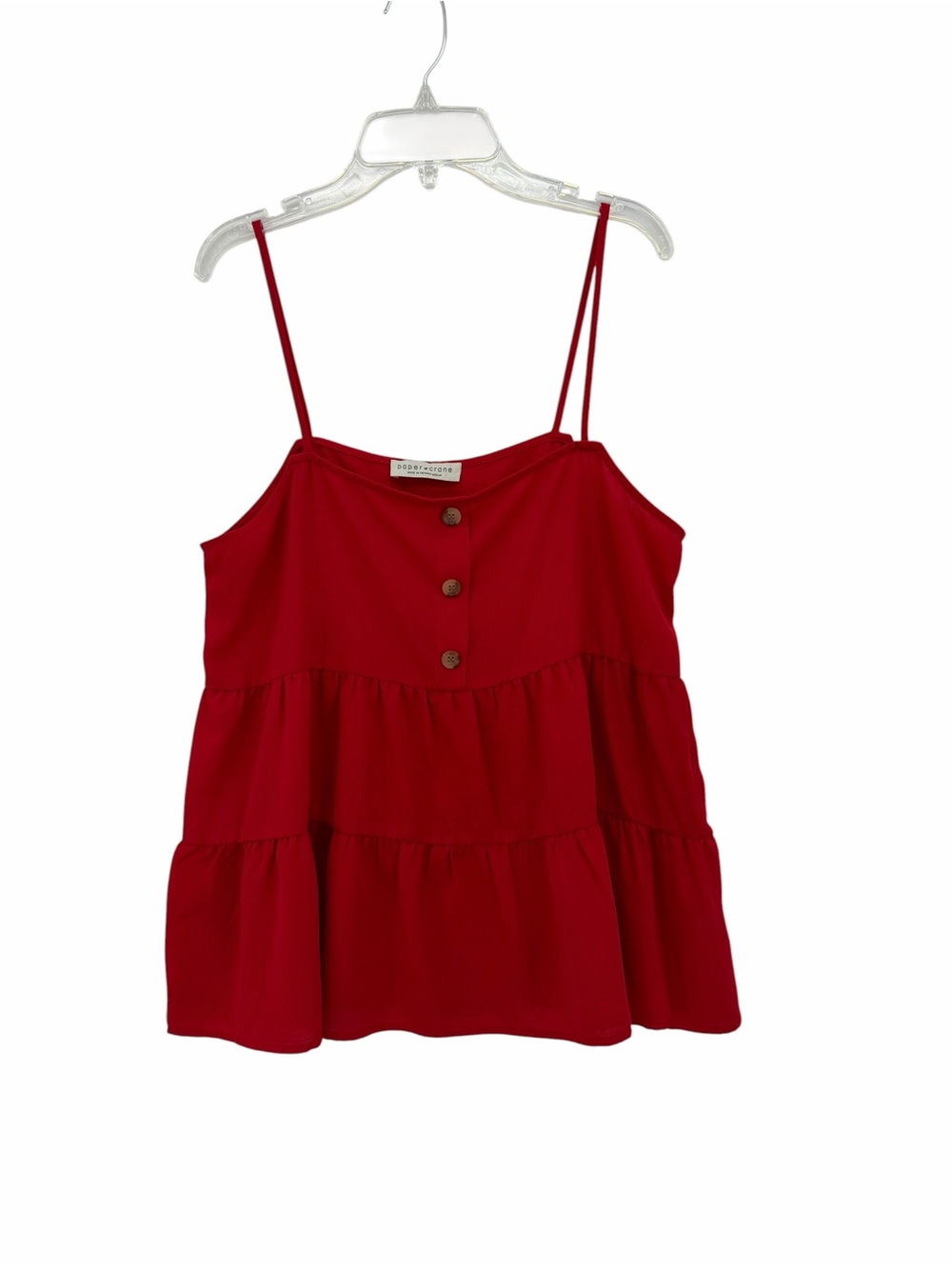 Paper Crane Red Tiered Spaghetti Strap Tank Top